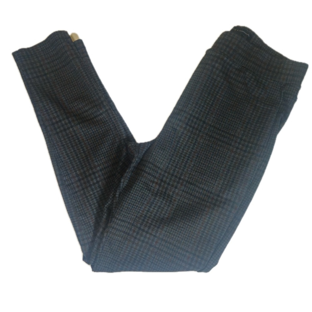 Sanctuary‎ x Anthropologie Pants Womens Medium Gray Plaid Ponte Pull On Skinny